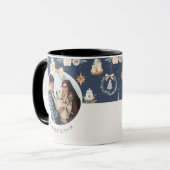 家族パーソナライズされた名付きクリスマスフォトマグカップ マグカップ (正面左)