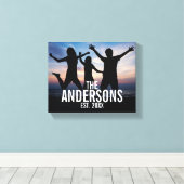 家族パーソナライズされた名付き家族写真 キャンバスプリント (インサイチュ (ウッドフロア))