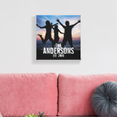 家族パーソナライズされた名付き家族写真 キャンバスプリント (インサイチュ (リビング))