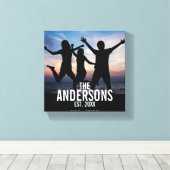 家族パーソナライズされた名付き家族写真 キャンバスプリント (インサイチュ (ウッドフロア))