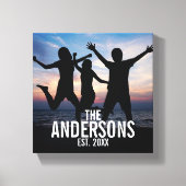 家族パーソナライズされた名付き家族写真 キャンバスプリント (正面)