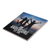 家族パーソナライズされた名付き家族写真 タイル (側面)