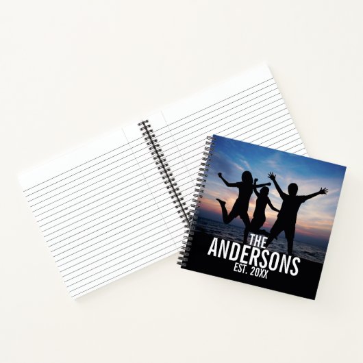 家族パーソナライズされた名付き家族写真 ノートブック (内部)