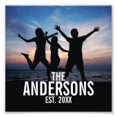 家族パーソナライズされた名付き家族写真 フォトプリント (正面)