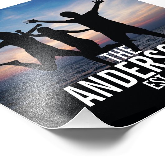 家族パーソナライズされた名付き家族写真 フォトプリント (角)