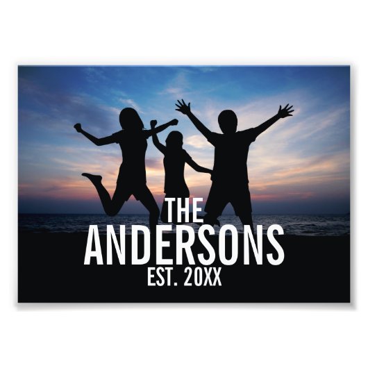 家族パーソナライズされた名付き家族写真 フォトプリント            (正面)