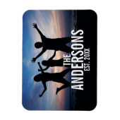 家族パーソナライズされた名付き家族写真 マグネット (縦)