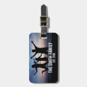 家族パーソナライズされた名付き家族写真 ラゲッジタグ (正面縦)