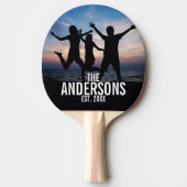 家族パーソナライズされた名付き家族写真 卓球ラケット (正面)