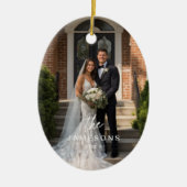 家族パーソナライズされた名写真 セラミックオーナメント (正面)