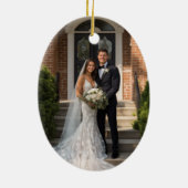 家族パーソナライズされた名写真 セラミックオーナメント (裏面)