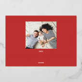 家族パーソナライズされた名写真 箔シーズンカード (裏面)