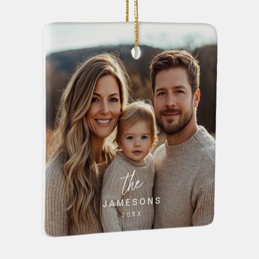 家族パーソナライズされた名年写真オーナメント セラミックオーナメント (右)