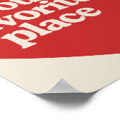 家族パーソナライズされた名愛ハート赤モダン色 ポスター (角)