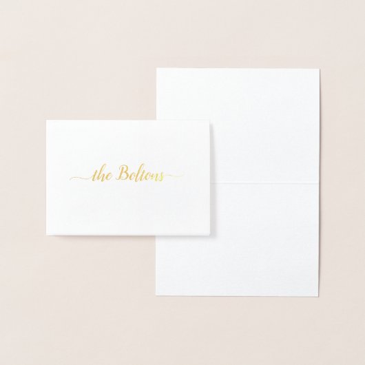 家族パーソナライズされた名文房具エレガント折 箔カード (ディスプレー)