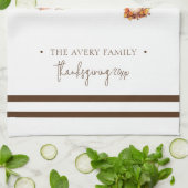 家族パーソナライズされた名水彩感謝祭 キッチンタオル (折り畳み)