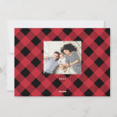 家族パーソナライズされた名4フォトコラージュ シーズンカード (裏面)