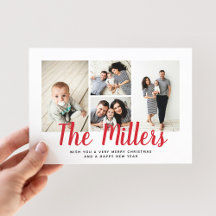 家族パーソナライズされた名4フォトコラージュ