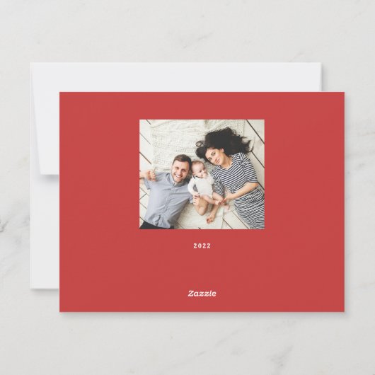 家族パーソナライズされた名4フォトコラージュ シーズンカード (裏面)