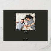 家族パーソナライズされた名4フォトコラージュ 箔シーズンカード (裏面)