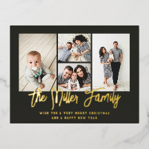 家族パーソナライズされた名4フォトコラージュ