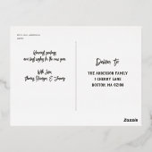 家族パーソナライズされた名4フォトコラージュ 箔シーズンポストカード (裏面)