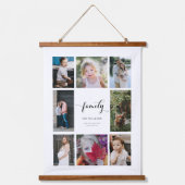 家族パーソナライズされた名8フォトコラージュ 吊り下げ型タペストリー (正面)