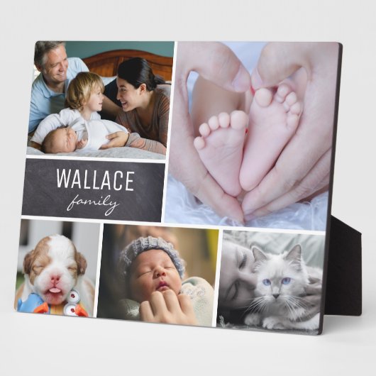 家族パーソナライズされた名， 5フォトコラージュ フォトプラーク (側面)
