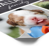 家族パーソナライズされた名， 5フォトコラージュ ポスター (角)