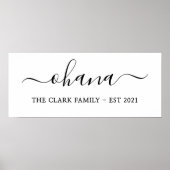 家族パーソナライズされた大花ミニマモダンリスト ポスター (正面)