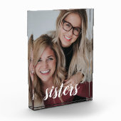家族パーソナライズされた姉妹 フォトブロック (左)