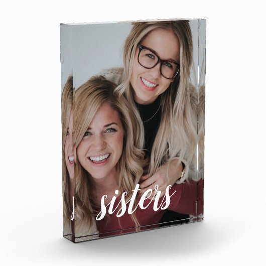 家族パーソナライズされた姉妹 フォトブロック (左)