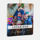 家族パーソナライズされた姓カスタム写真クリスマス セラミックオーナメント (右)