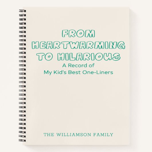 家族パーソナライズされた子おもしろい引用文メモリ親 ノートブック (正面)