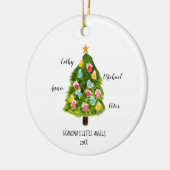 家族パーソナライズされた孫クリスマスツリー セラミックオーナメント (左)