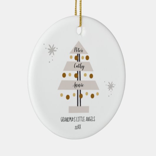 家族パーソナライズされた孫クリスマスツリーC セラミックオーナメント (右)