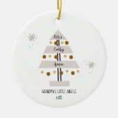 家族パーソナライズされた孫クリスマスツリーC セラミックオーナメント (正面)