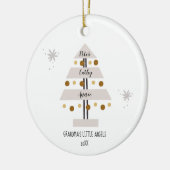 家族パーソナライズされた孫クリスマスツリーC セラミックオーナメント (左)