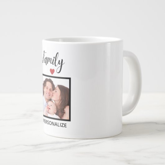 家族パーソナライズされた専門マグカップ ジャンボコーヒーマグカップ (正面右)
