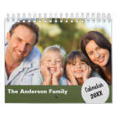 家族パーソナライズされた年あなたの写真の毎月の壁 カレンダー (カバー)