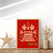 家族パーソナライズされた恵みクリスマスサイン ポスター