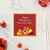 家族パーソナライズされた感謝祭 スタンダードカクテルナプキン (インサイチュ)