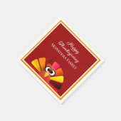 家族パーソナライズされた感謝祭 スタンダードカクテルナプキン (角)