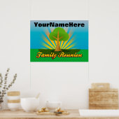 家族パーソナライズされた懇親会標識 ポスター (キッチン)