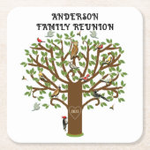 家族パーソナライズされた懇親会 スクエアペーパーコースター (正面)