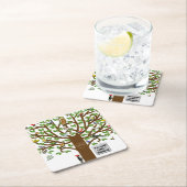 家族パーソナライズされた懇親会 スクエアペーパーコースター (インサイチュ)