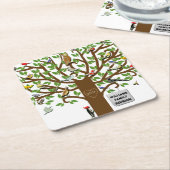 家族パーソナライズされた懇親会 スクエアペーパーコースター (アングル)