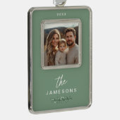 家族パーソナライズされた枠クリスマス飾り シルバープレートフレームオーナメント (右)