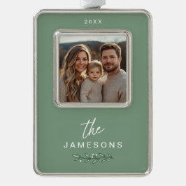 家族パーソナライズされた枠クリスマス飾り シルバープレートフレームオーナメント