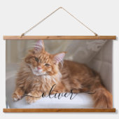家族パーソナライズされた猫写真カスタム 吊り下げ型タペストリー (正面)